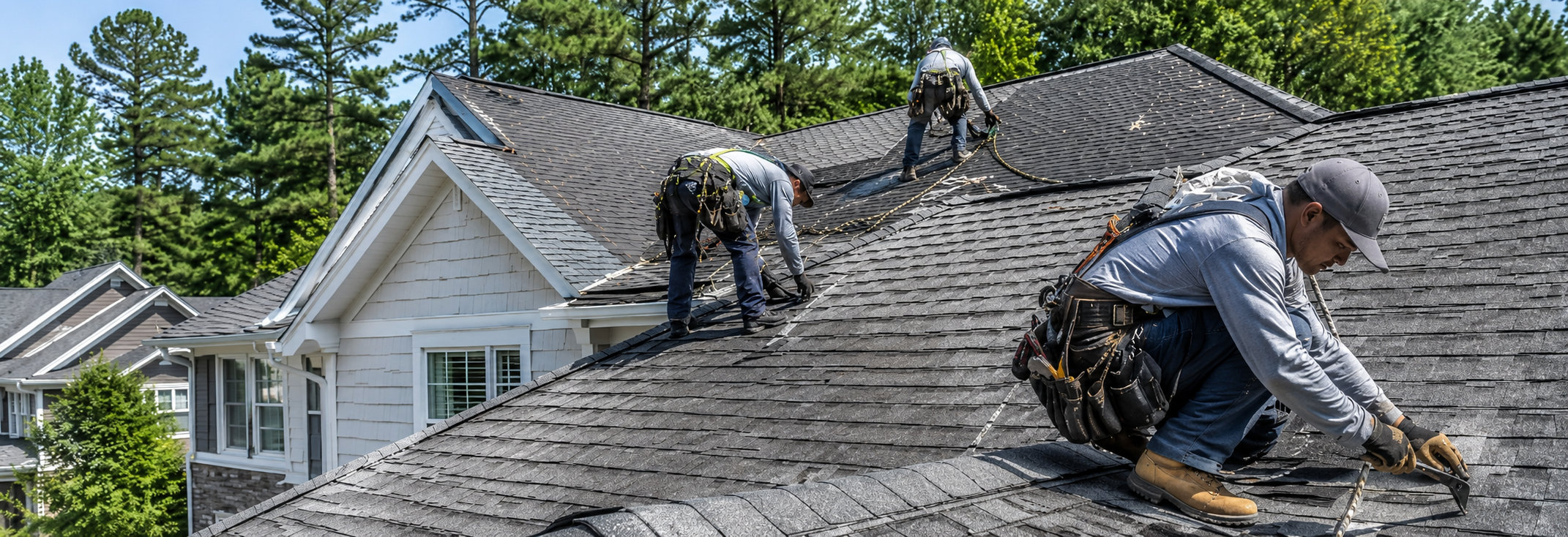 Sure Thing Roofing Contractor crew performing roof repair — Peachtree City GA