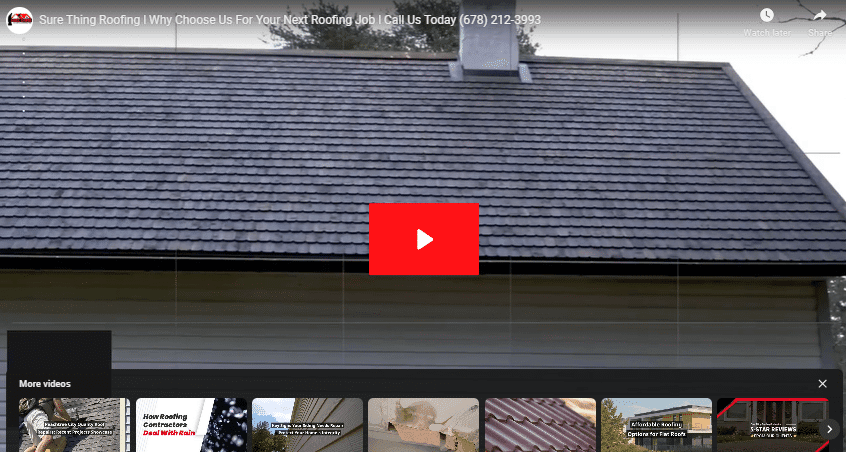 YouTube Sure Thing Roofing Contractor