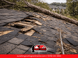 Sure Thing Roofing Contractor Storm Damage Roof Insurance Claims in Peachtree City 